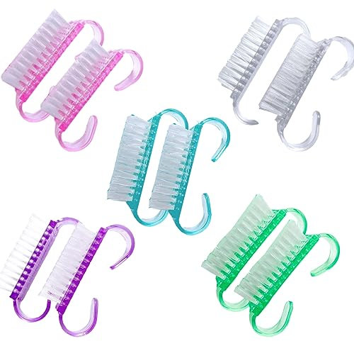 DDKY 10 pièces Brosse a ongle, Brosse Ongle, Brosse Ongles Main,Poignée en Plastique Outil de Brosse de Nettoyage des Ongles pour Nail Art, Brosse de Nettoyage à la Main, Nettoyage Lavage Quotidien