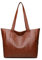 YXQSED Henkeltaschen Damen PU Leder Shopper Henkeltaschen Tasche Student Schultasche Arbeit Handtaschen für Damen Schultertaschen Damentaschen Weich Umhängetasche-Braun