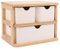 FWEEK Caja de almacenamiento de madera con cajones, organizador de escritorio, organizador de maquillaje de madera con 3 cajones para oficina, hogar, escuela