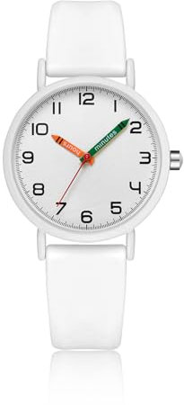 CIVO Montre Bracelet Silicone Blanc Simple Analogique pour Femme Étanche Fantaisie Rond Minimaliste Quartz Adolescente Fille, Cadeau