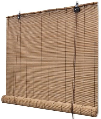 Homgoday Bambusrollo, 80 x 220 cm, Braun, Verdunkelungsrollos, für Zuhause, Büro, Schlafzimmer, Kinderzimmer, Fensterrollos Haus & Garten