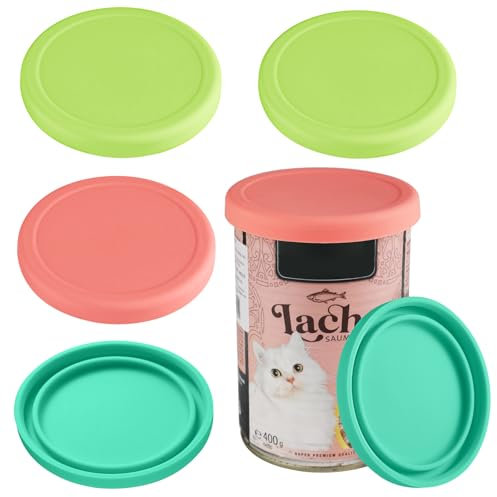 webake Katzenfutter Dosendeckel 400g/200g 6 Stück Silikon Katzendosendeckel Katzenfutter Deckel Dosen Deckel Silikondeckel für Dosen