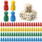 ZMDMAH 80 Stück Spielfiguren für Brettspiele und 5 Würfel aus Holz, Spielfiguren Aus Holz für Brettspiele, Holzpuppen Spielfiguren, Würfel Aus Holzs Spielfiguren, Spielkegel Set, Halmakegel Aus Holzs