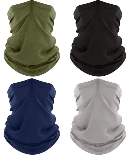 ROXUN 4-pack halsdamask, kylande andningsbar ansiktsmask UV-skydd halsduk vandring bandana för män/kvinnor