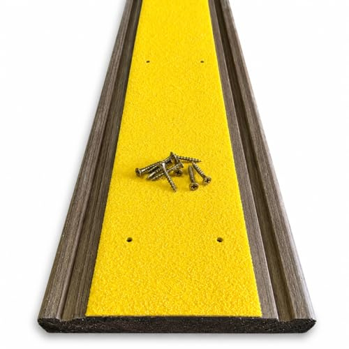 90mm Width Anti Slip Decking Strips GRP Heavy Duty 600mm 1000mm 1200mm (Yellow, 600mm)