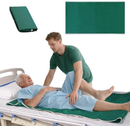 Gleittuch für Bettlägerige – Wiederverwendbares Gleitmatte, Rutschtuch zum Heben, Drehen & Umlagern, Gleithilfe für häusliche Pflege, Senioren, Behinderte & Krankenhäuser (95×75cm)