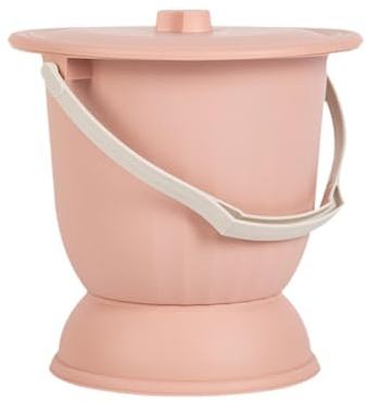 Woideklu Recipiente para Escupir, Cubo para Urinario, Orinal, Botella de Inodoro con Tapa, Material PP, Mango Ergonómico, Portátil, Antideslizante, Adecuado Pa, Rosa
