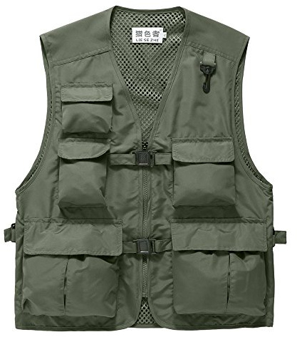Liesezhe Women's Mesh Breathable Fishing Vest, Multi-pockets Journalist Photographer Travel Waistcoat Jacket