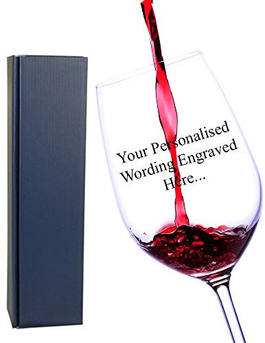 ukgiftstoreonline Personalised Wine Glass Engraved Birthday Gifts 18th 21st 30th 40th 50th 60th