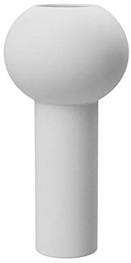 Cooee Design Vase Pillar aus Keramik in der Farbe Weiß Handgefertigt, Durchmesser: 12cm, Höhe: 24cm, HI-028-27-WH