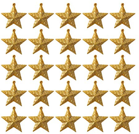 NUOBESTY 30 Stücke Baumschmuck Christbaumschmuck Glitzer Sterne Weihnachten Stern Anhänger Geschenkanhänger Weihnachtsbaum Deko Weihnachtsschmuck Fensterdeko