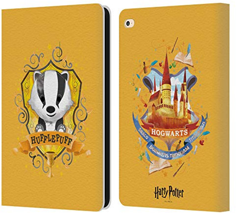 Head Case Designs Officially Licensed Harry Potter Hufflepuff Deathly Hallows II Leather Book Wallet Case Cover Compatible With Apple iPad Air 2 (2014)
