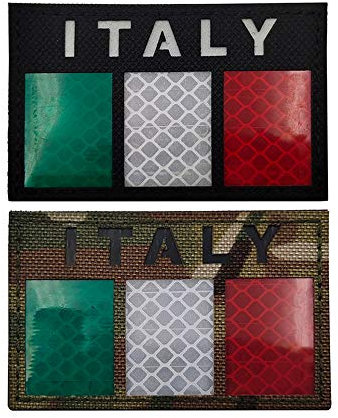 Toppa tattica militare con bandiera IR riflettente dell'Italia, toppa con morale tattico militare Europa Badge Emblema Applique Toppe da applicare stirare su vestiti Accessori