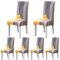 ARNTY Stuhlhussen 4er 6er Set,Stretch Stuhl Bezug Esszimmer,Universal Moderne Elastische Hussen für Stühle für Esszimmer Party Hotel Restaurant Deko (Grau&Orange, 6 Stück)