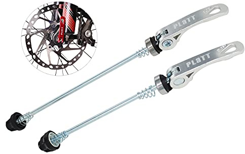PLATT Fahrrad-Radnabenspieße, MTB-Schnellspanner, Vorder- und Hinterachse, passend für Rennrad, Mountainbike, BMX (Silber, 1 Paar)