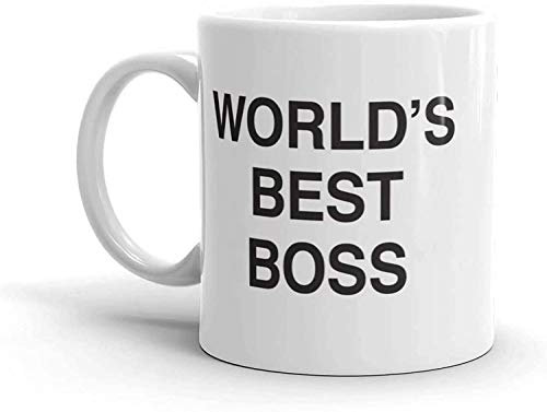 HuSang Worlds Best Boss Tazza Dunder MifflinCoffee, 311,8 ml, divertente tazza in ceramica per caffè/tè/cacao, tazza da caffè unica e idea regalo