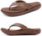 KuaiLu Marron Tongs Femmes Sandales en Cuir de Mode été Avec Support de Orthopédique Tongs de Plage et Claquettes de Piscine Taille 42EU
