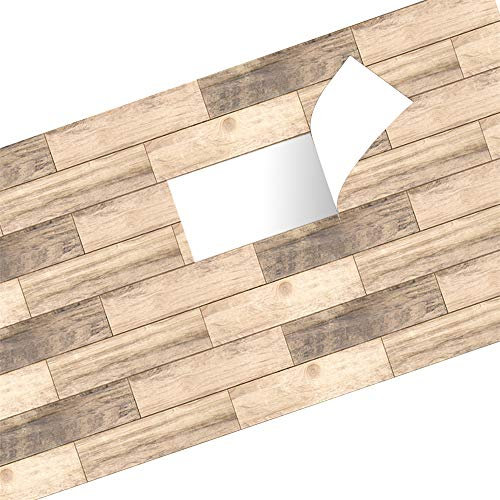 Fliesenaufkleber,Einfache Holzmaserung Wandaufkleber, Wohnzimmer Schlafzimmer Küche Boden Renovierung dekorative Aufkleber PVC Bodenaufkleber -003