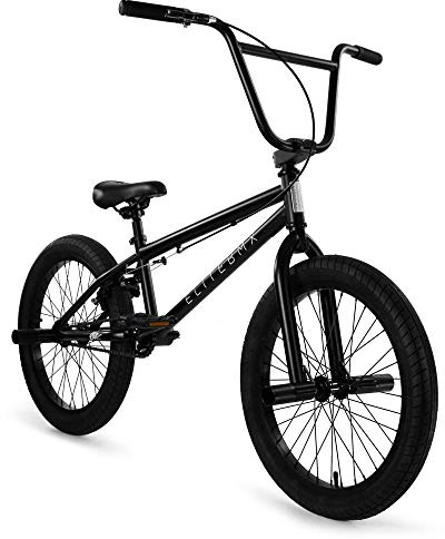 Elite Bicycles Elite BMX Bicycle 20inch & 16inch Freestyle Bike - Stealth and Peewee Model (Matte Black, 20)