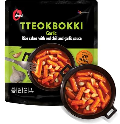 [ChungJungOne] O'Food Tteokbokki Knoblauch – koreanische würzige Reiskuchen mit Knoblauch, 260 g [2 Portionsgrößen]