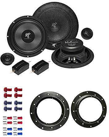 Hifonics VX 6.2E Lautsprecher mit Einbauset passend für VW Volkswagen T5 Transporter 2003-2015 Türen vorne 400 Watt 165mm 2 Wege Kompo