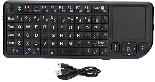 Goshyda Mini Bluetooth Keyboard, 69 Keys Intelligent Wireless QWERTY Keypad with Touchpad, Carrying Touch Pad, for Windows, PC, Tablets, TV