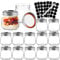 8 oz Glass Mason Jars, 12 Pack 240 ml Canning Jars with Regular Mouth Lids, Glass Jars Storage Containers for Overnight Oats, Jam, Jelly, Honey, Beans, Spice, Wedding Party Favor, Shower Favors