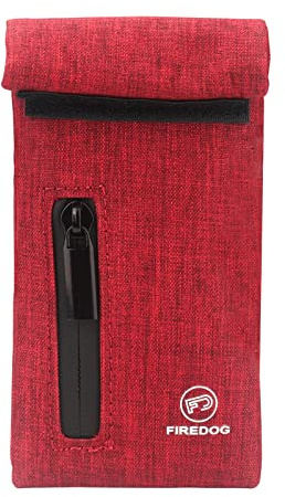 FIREDOG Smell Proof Bags, Carbon Lined Odor Proof Bag for Dog Tested 3x6 Stash Travel Storage Pouch Pocket (Dark Red)