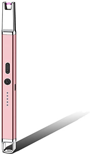 Desconocido Encendedor Electrico, Encendedor Cocina Electrico con Puerto USB Tipo, Mechero Electrico USB Recargable para Encender Largo el de Vela,Pink,195 * 18mm