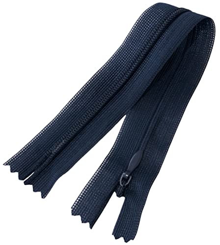 AERZETIX - C60550 - Satz mit 10 Reißverschlüssen unsichtbar 20cm Nicht trennbar - reißverschluß mit Gestell - Farbe dunkelblau - Lederwaren Jeans Hosen Kleid Rock Schieber kleidungsstück nähen