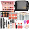 LYMYBETY Makeup Set, Cosmetic Make Up Starter Kit With Storage Bag Portable Travel Make Up Palette Eyeshadow Foundation Lip Gloss for Teenage & Adults (Style B), 1.0 count