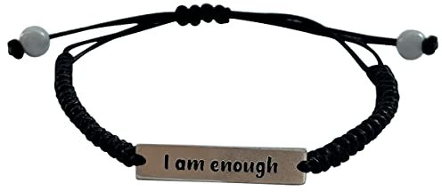MRXFN Armband Echtes 925er Sterlingsilber I am Enough Never Give Up Keep Fucking Going Armband Paararmband Geburtstagsgeschenk, verstellbar Damenschmuck (Color : I am Enough)