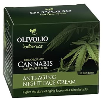 Olivolio Anti Aging Nachtcreme 91% natürlichen Inhaltsstoffen und 100% Bio Hanföl - 50 ml