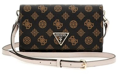 GUESS Noelle Xbody Flap Organizer Mocha Logo