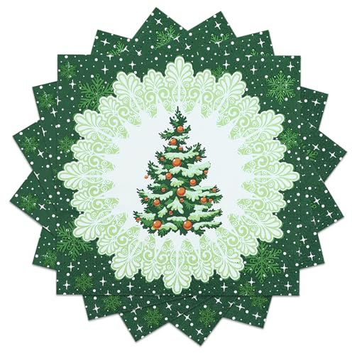 Servietten Grün Papier Servietten Weihnachten 50 Stück 33x33cm Party Servietten für Weihnachtsferien New Year Parties
