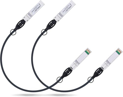 ipolex Câble en cuivre 10G SFP+ (0,3 mètre), DAC SFP+, câble en cuivre à connexion directe 10GBASE-CU, compatible avec Cisco, Ubiquiti, Meraki, Mikrotik, Intel, etc.2-Pack