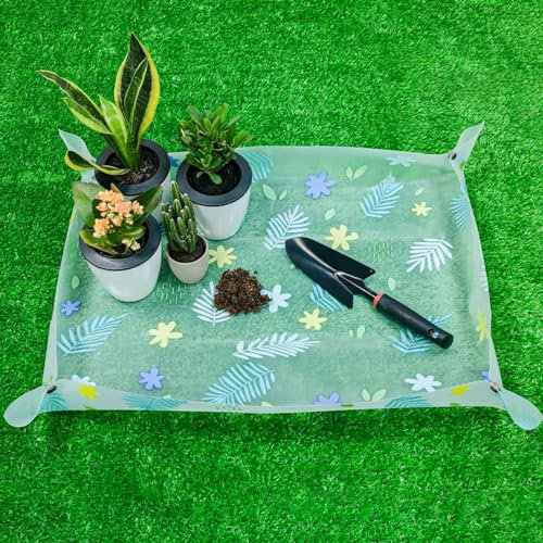 40.2 Large Repotting/Potting Soil Mat for Indoor Plants,Thicker Potting Tray for House Plants, Succulents,Cactus, Pots, Soil,Bonsai tool,Gardening Accessories Plant Lovers Gifts(40.2 x 29.1,Clear)