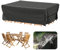 Velway Housse Salon de Jardin Imperméable: Housse de Table Jardin Rectangulaire avec Bande Réfléchissante - 600D Oxford Coupe-vent Couverture de Protection Meubles Bâche pour Table - Noir 200x160x74cm