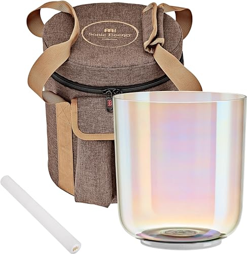 Sonic Energy ECSB6E4CL kristallklangskål, 15,2 cm, 440 Hz, E4-ljud, solplexuschakra, meditation, yoga, ljudläkning, klangskål