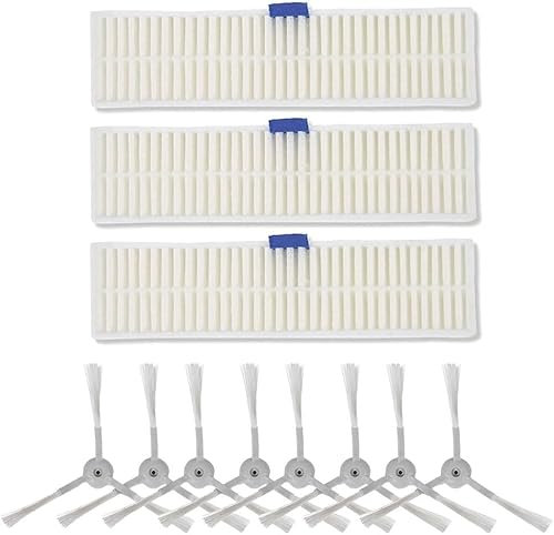 YUETTYY Filtri Spazzole Remplacer per Rowenta ZR740003 Per Explorer 60 con Filtro Allergy Care per Explorer Robot Series (3 Filtri 8 Spazzole)