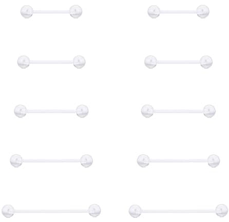 Gojewen Plastik Zungenpiercing Brustwarzenpiercing 1,6mm Flexibel Kunststoff Piercing Zunge Brustwarze Acryl 12-25mm