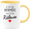 quotedazur - Mug Cadeau Infirmière - Je Suis Une Infirmière Avec Option Râleuse - Tasse Cadeau Infirmière Femme - Jaune/Céramique