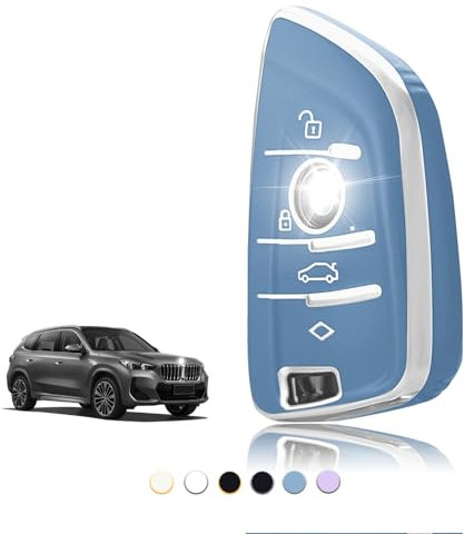 TOOMUME Coque Clé TPU, Etui Clé Étui Clé Adapté pour BMW Serie 1/2/3/4/5 X1 X2 X3 X4 X5 X6 F15 F16 F25 F44 F45 F48 F49 F85 F86 G30 G31 M3 M4 Z4, Couvre Clef Cache Cle Voiture Telécommande - Smart Key