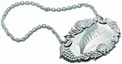 Decanter Label Vodka Solid Sterling Silver 925 Made & Hallmarked in Birmingham Gift Boxed