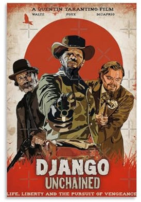 NLiangJi Klassische Vintage-Filmposter, Motiv: Django, 6 Poster, dekoratives Gemälde, Leinwand, Wandposter und Kunstdruck, moderne Familienschlafzimmer-Dekoration, Poster, 30 x 45 cm