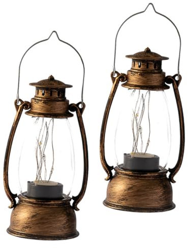 Angoily 2stücke Flammenlose Petroleumlampe Aus Kunststoff Elektronische Vintage Öllaterne Für Innenbereich Retro Petroleumlicht Für Dekoration Sicher Und Praktisch Für Wohnzimmer Und