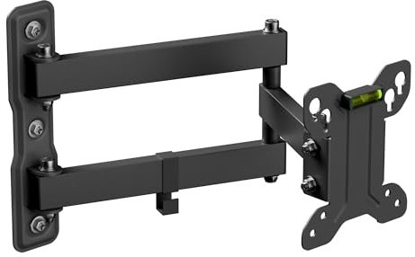 D-Line TV Wall Bracket for 13-27 Inch TVs, Tilt, Turn and Extend TV Wall Bracket with Spirit Level, Full Motion Monitor Mount - VESA 75x75mm - 100x100mm, Holds up to 25kg