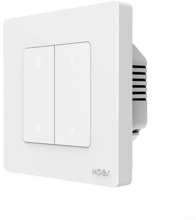 HEBEOT WiFi Smart Dimmer Light Switch For Zigbee Light Dimming Smart Dimmer Switch Multi Control Light Dimming For Home Automation 86 * 86 * 38.5mm(white 2 Gang)