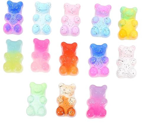 Lurrose 100pcs Resin Bear Nail Decoration Charms Phone Case Charm Beads Bear Shape Charms Gummy Cabochons Storage Tin Nail Art Decoration Craft Decoration Ornament Resin Charms