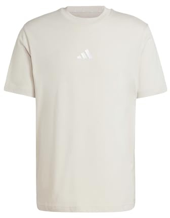 adidas Essentials Small Logo Single Jersey T-Shirt, Cotton, Beige